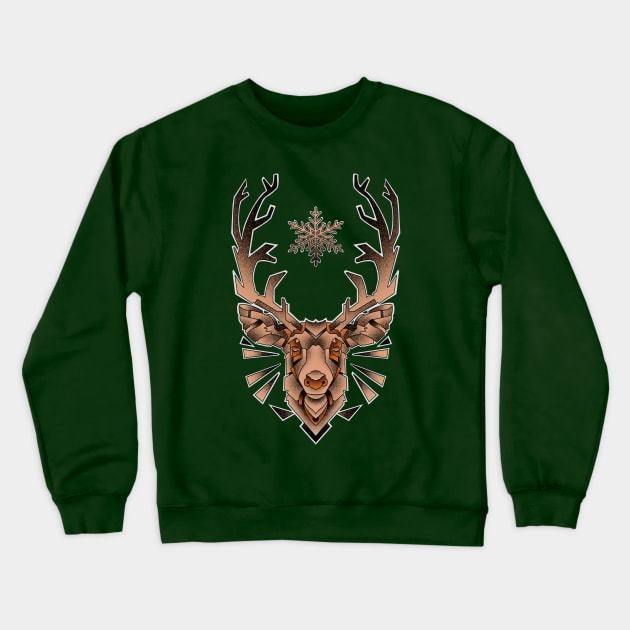 geometric deer with antlers Crewneck Sweatshirt by weilertsen